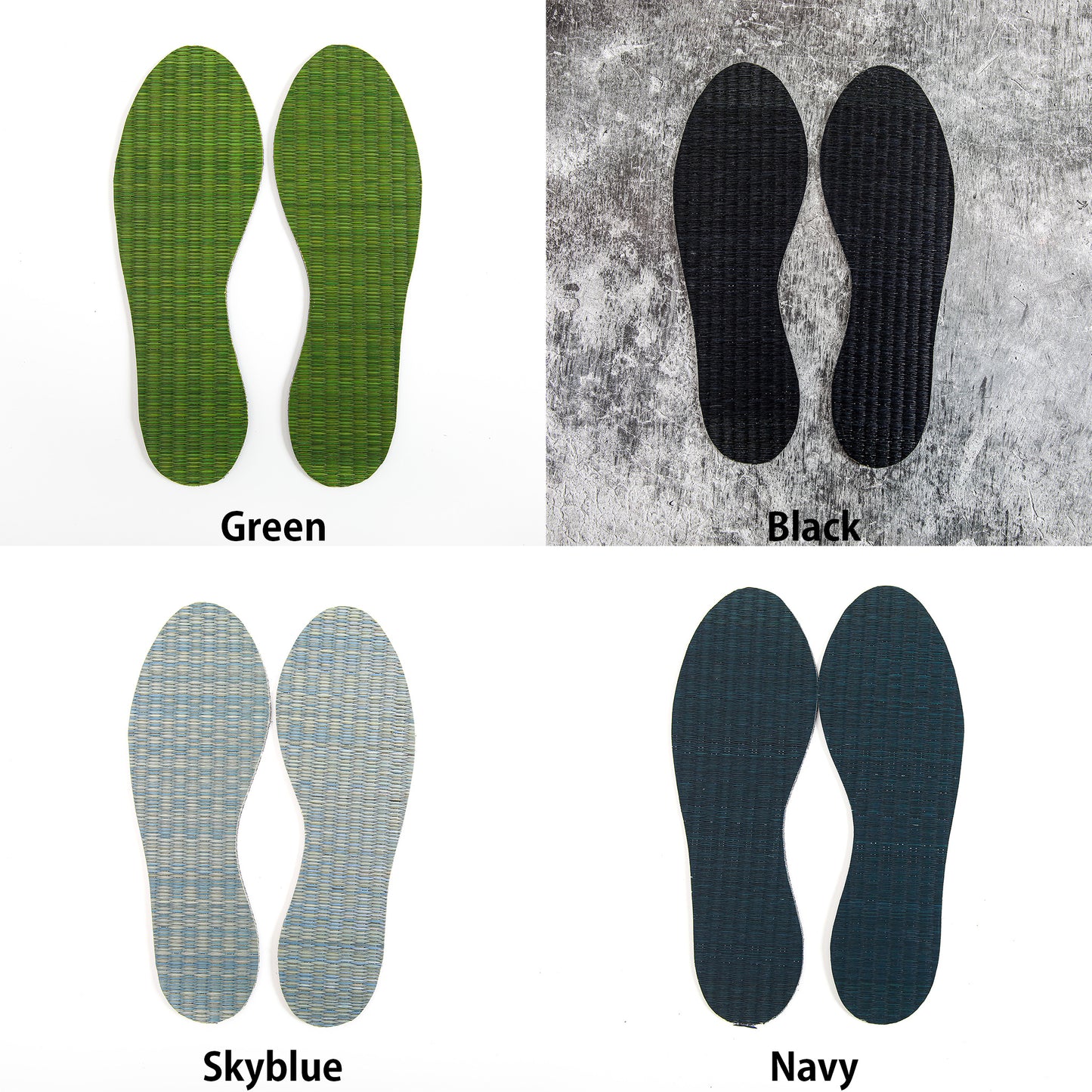 Japanese rush grass insoles that can be cut to fit shoes, for prevention of athlete's foot and foot swelling