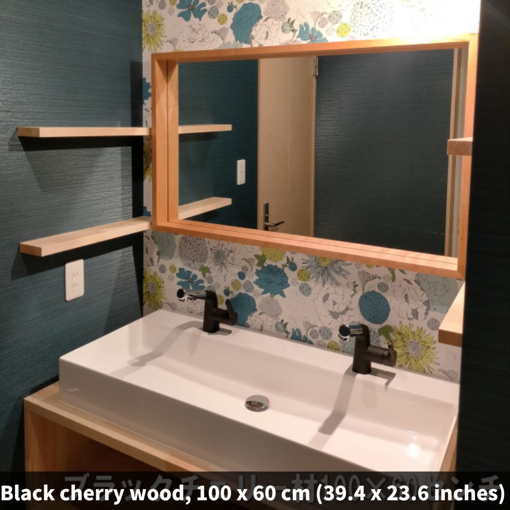 Custom-sized oak mirrors featuring a rustic, natural grain.