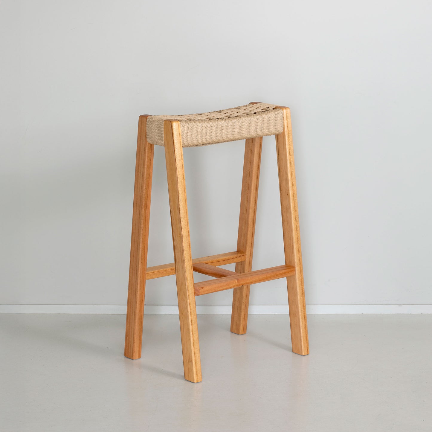 Handcrafted Sustainable Stool – Japanese Solid Wood × Paper Cord