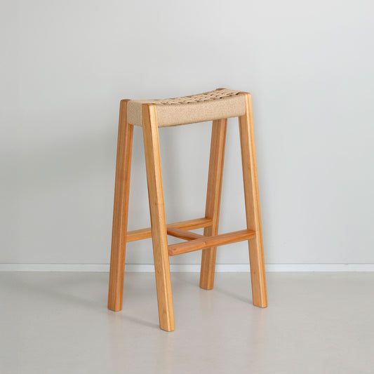 Handcrafted Sustainable Stool – Japanese Solid Wood × Paper Cord