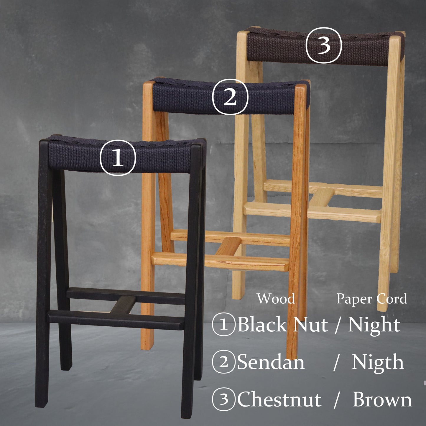 Handcrafted Sustainable Stool – Japanese Solid Wood × Paper Cord