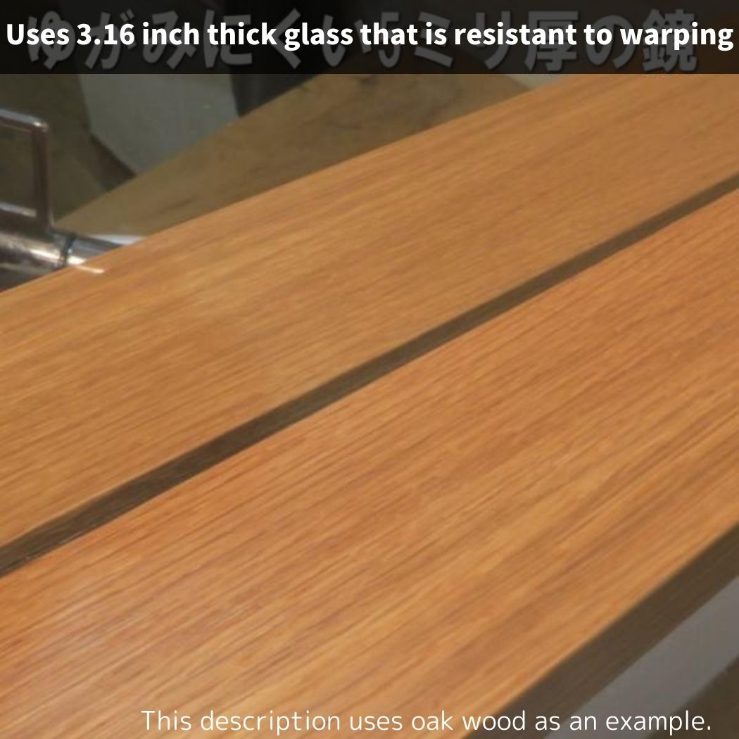 Custom-sized mirrors with a maple frame, known for its elegant wood grain.