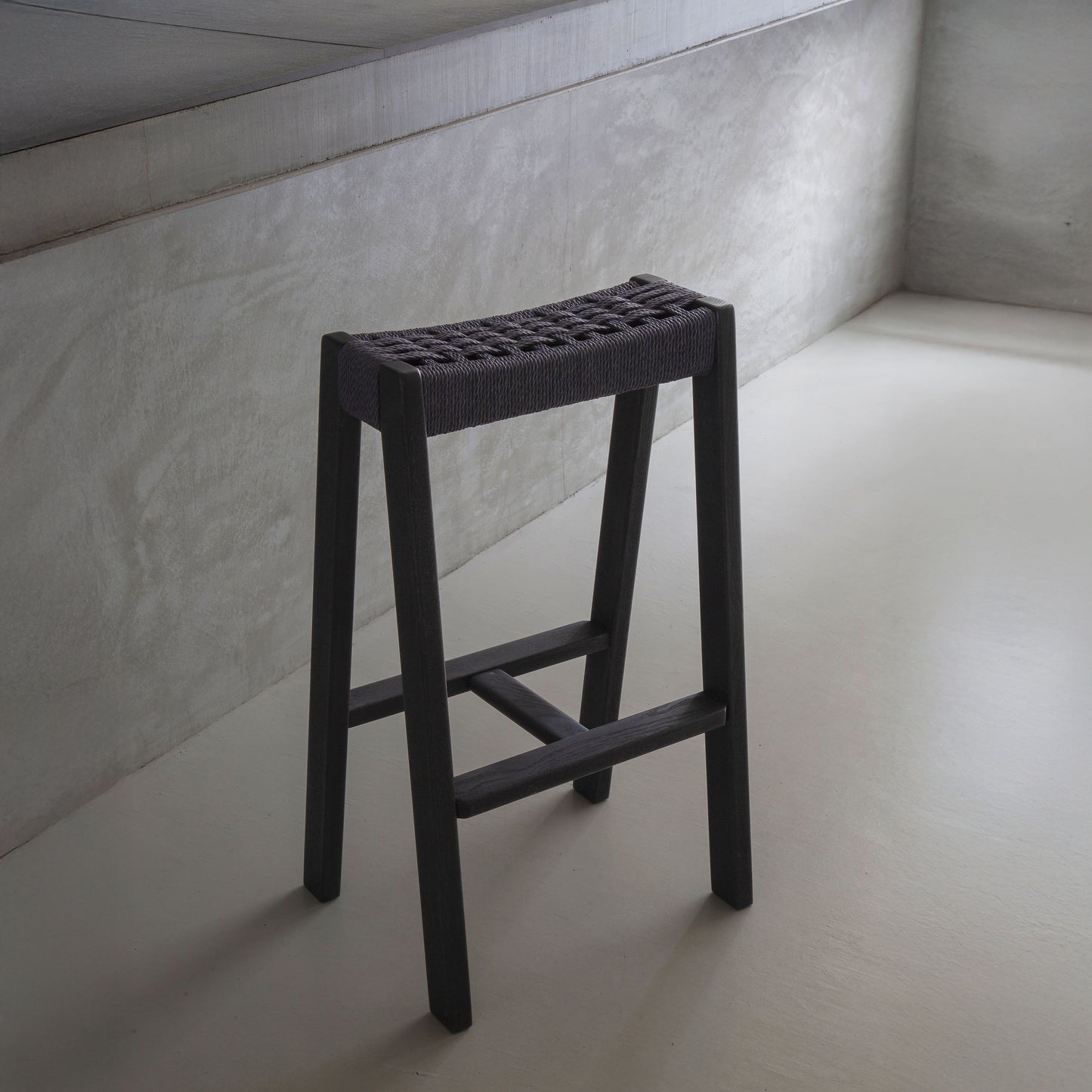 Handcrafted Sustainable Stool – Japanese Solid Wood × Paper Cord