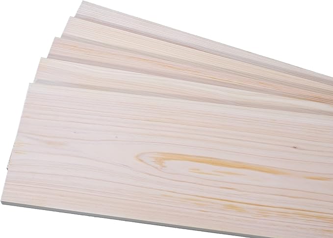Solid Japanese Hinoki(Japanese Cypress) Board for Bath Tray,Bath Cover,Something DIY(5 Piece)