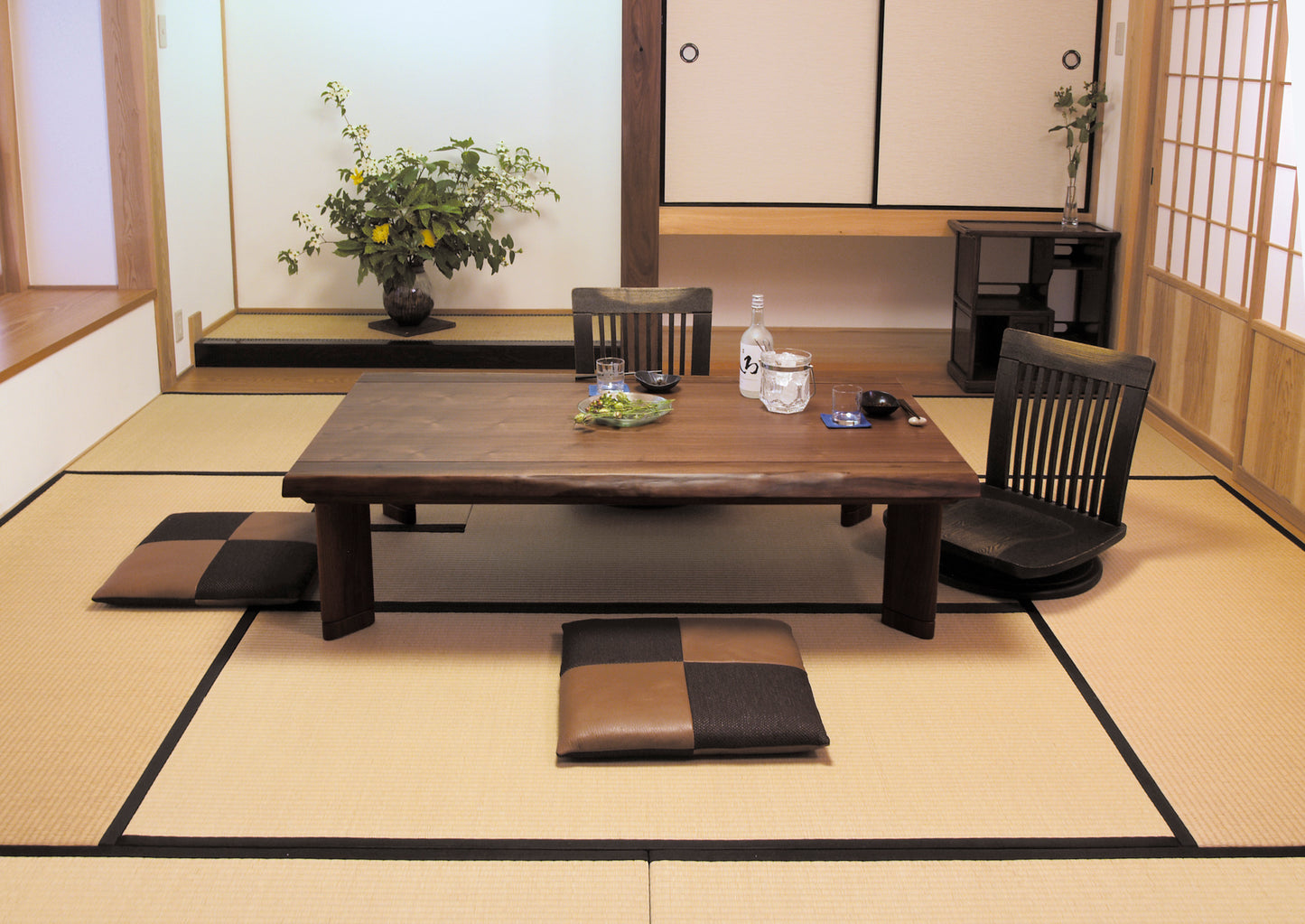 Skilled artisans working on handcrafted furniture in Okawa, Japan.
