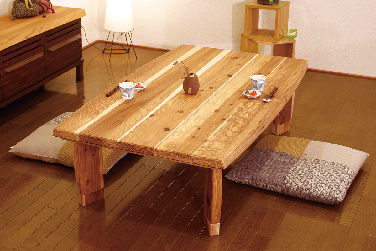 kotatsu made with solid Japanese cedar for the tabletop