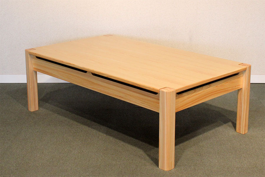 Children's Secret Base Reversible Table (Hinoki), black board, natural wood