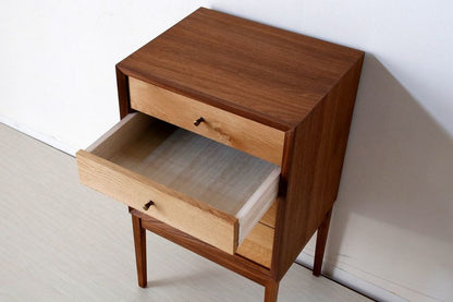 Stylish chest of drawers made of popular woods joined using traditional Japanese techniques.