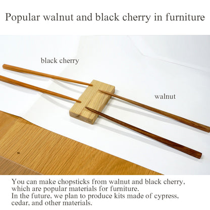 Easy chopsticks handmade kit of natural wood used for furniture