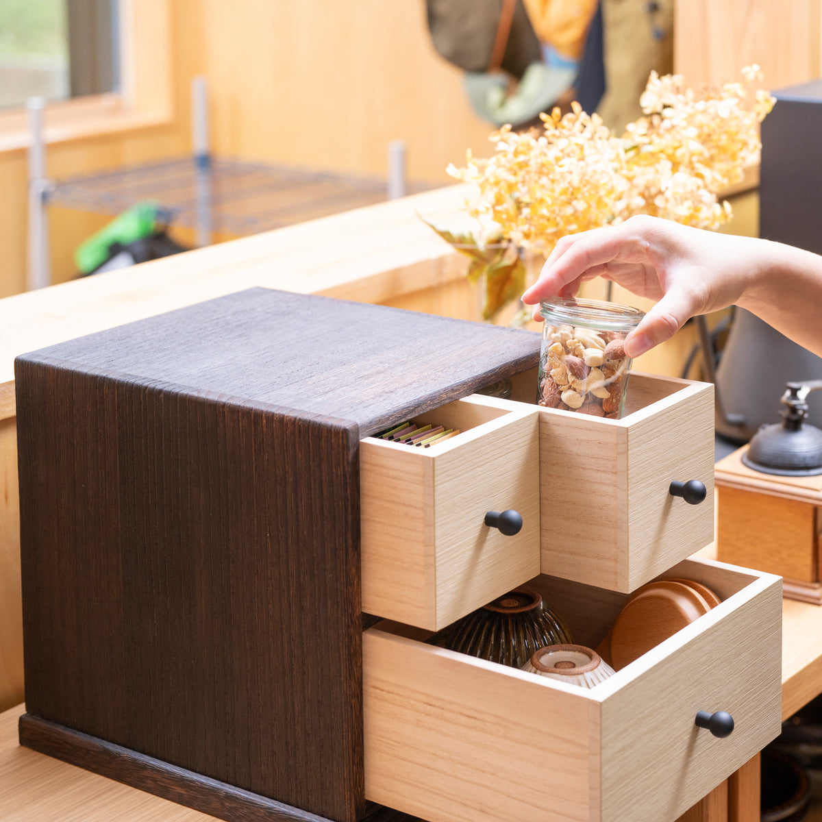 Burnt Paulownia small storage box