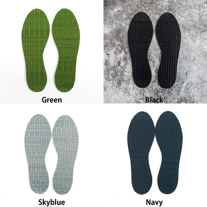 Japanese rush grass insoles that can be cut to fit shoes, for prevention of athlete's foot and foot swelling