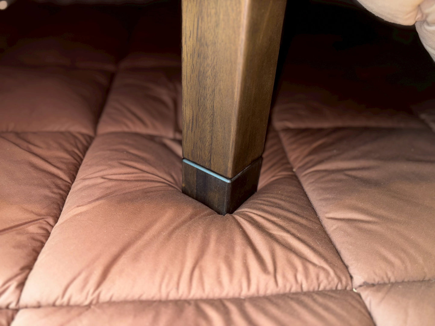 Japanese Ash Wood Grain Veneer Checkered Pattern Kotatsu - Rocca