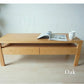 Vida Coffee Table with Drawers – Natural Solid Wood,Width: 43.3"" (110 cm)