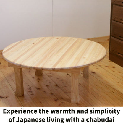 Japanese Folding Chabudai Table – Solid Hinoki Wood, Low Floor Table, Handmade in Japan