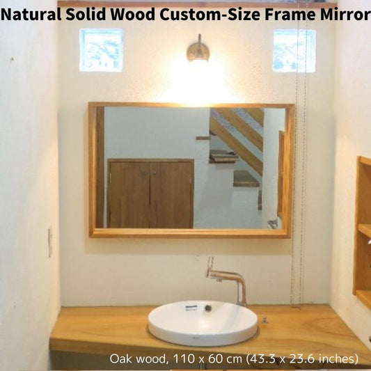 Custom-sized oak mirrors featuring a rustic, natural grain.