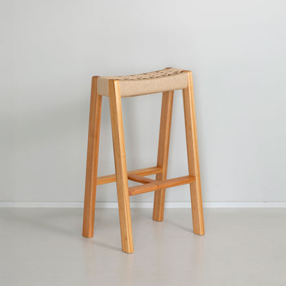 Handcrafted Sustainable Stool – Japanese Solid Wood × Paper Cord