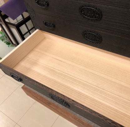 Burnt Solid Wood Chest of Drawers – Storage Cabinet Botan