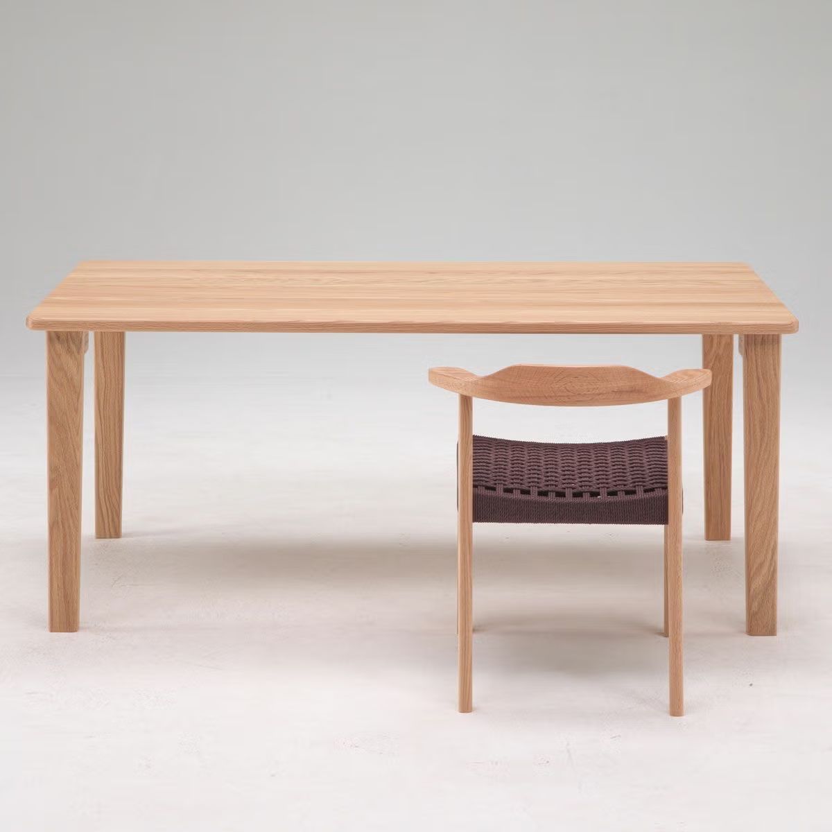 Japandi Paper Cord Dining Chair with Arms – Solid Wood Japanese Chair MC-01