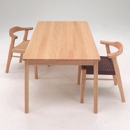 Japandi Paper Cord Dining Chair with Arms – Solid Wood Japanese Chair MC-01