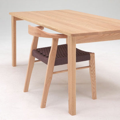 Japandi Paper Cord Dining Chair with Arms – Solid Wood Japanese Chair MC-01