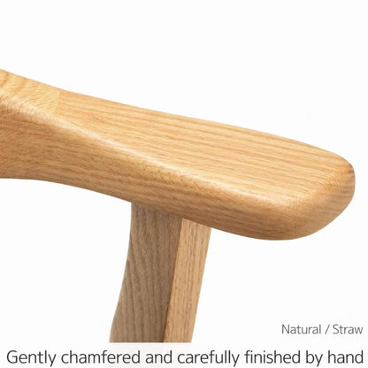 Japandi Paper Cord Dining Chair with Arms – Solid Wood Japanese Chair MC-01