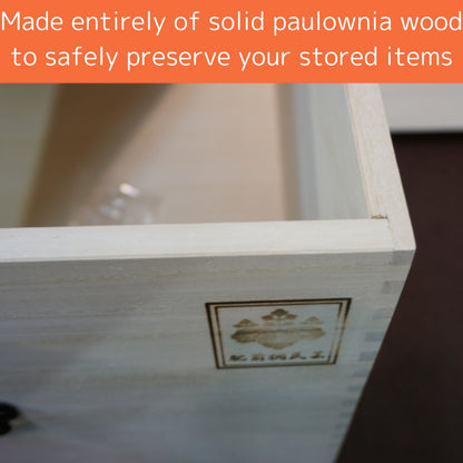 Solid Paulownia Wood Hina Doll & Collectible Storage Case | Protects Your Treasured Dolls from Mold & Dust