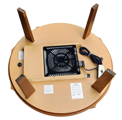 Japanese Camphor Wood Round Kotatsu Table “Houka” 35.4"