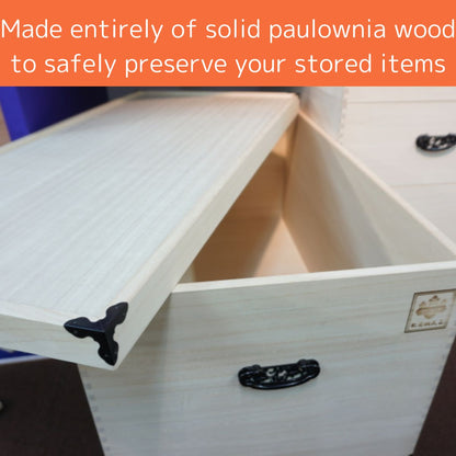 Solid Paulownia Wood Hina Doll & Collectible Storage Case | Protects Your Treasured Dolls from Mold & Dust