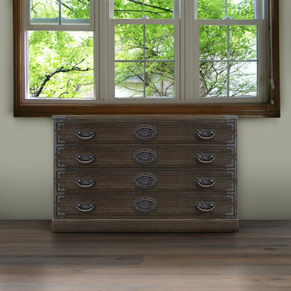 Burnt Solid Wood Chest of Drawers – Storage Cabinet Botan