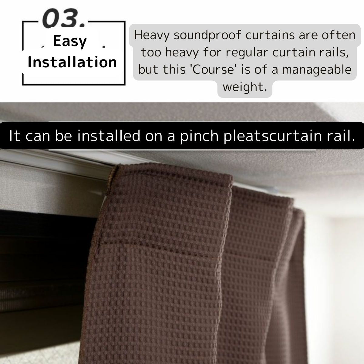 5-Layer Structure Japanese Soundproof Curtains 'Course' Width 43.3 inches × Length 41.3 – 102.4 inches