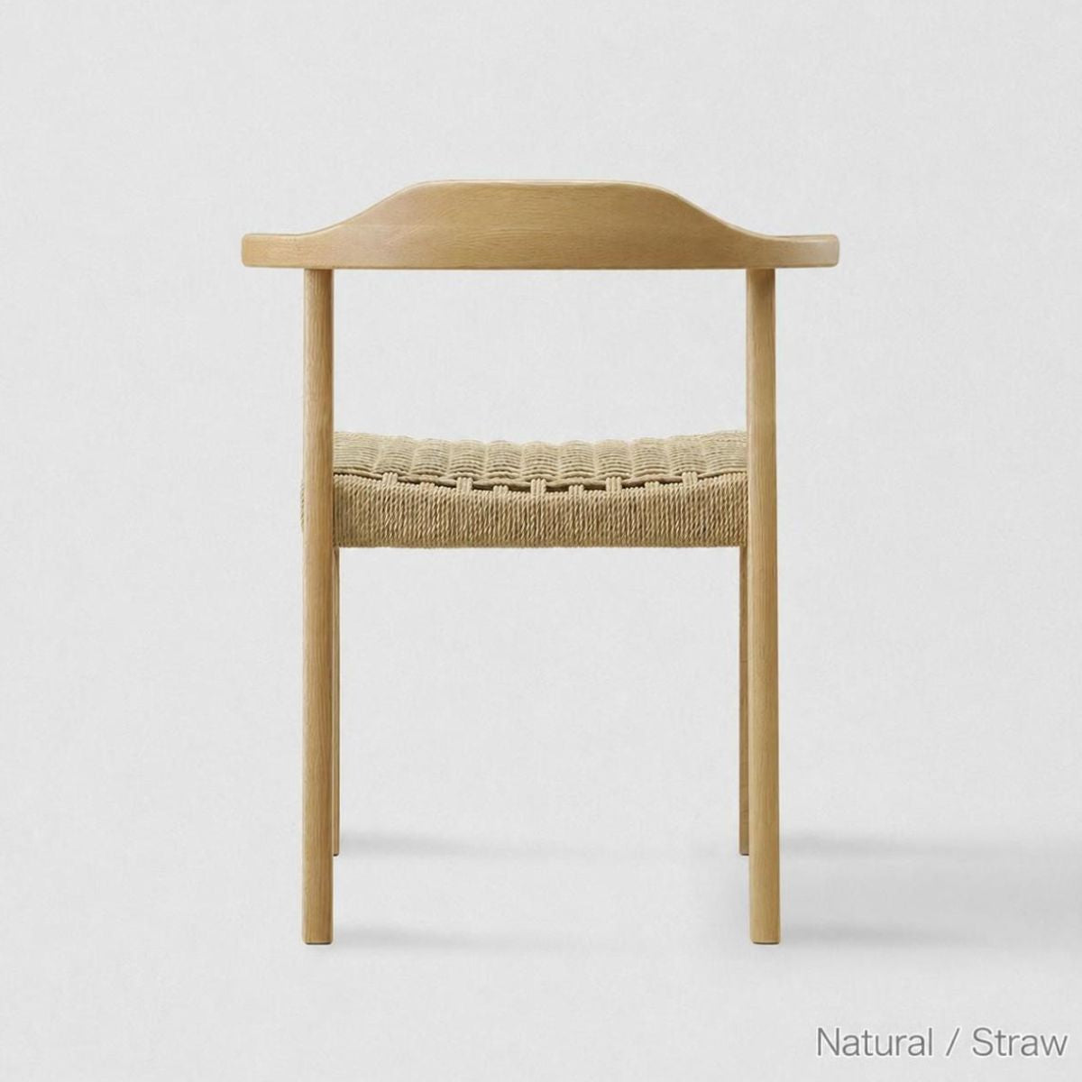 Japandi Paper Cord Dining Chair with Arms – Solid Wood Japanese Chair MC-01