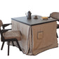 Supremo Dining Kotatsu 4-Piece Set - Heated Dining Table,Chairs and Cover - Ready-to-use Electronic Heating Device