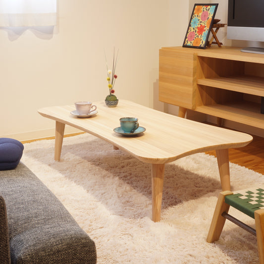 Curved Japanese Cedar Mini Table 120cm
