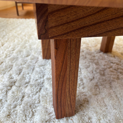 Japanese Sawtooth Oak (Kunugi)  Folding Chabudai – Handmade Round Floor Table from Okawa, Japan