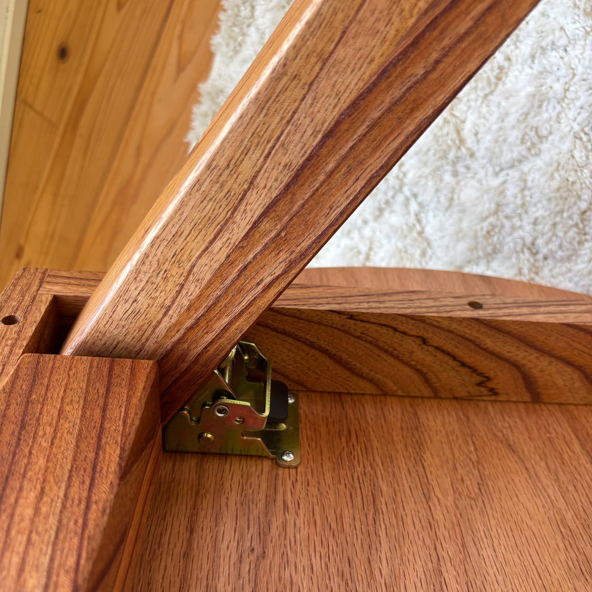 Japanese Sawtooth Oak (Kunugi)  Folding Chabudai – Handmade Round Floor Table from Okawa, Japan
