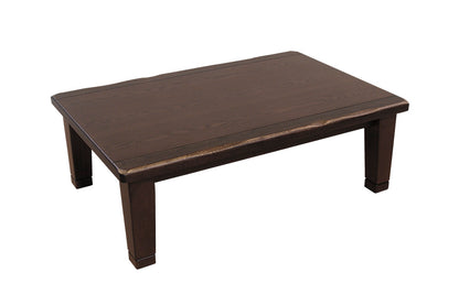 Suruga Japanese Kotatsu Table – Rustic Wood Texture with Traditional Uzukuri Finish