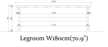 【 Fully Custom-made】Hinoki TDT W200(78.7”)×D100(39.4”)×H70(27.6”)
