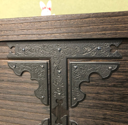 Burnt Solid Wood Chest of Drawers – Storage Cabinet Botan