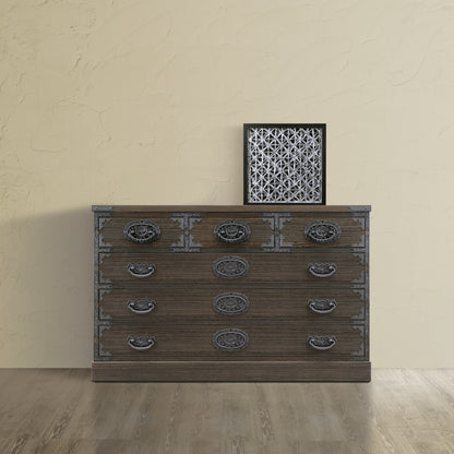 Burnt Solid Wood Chest of Drawers – Storage Cabinet Botan