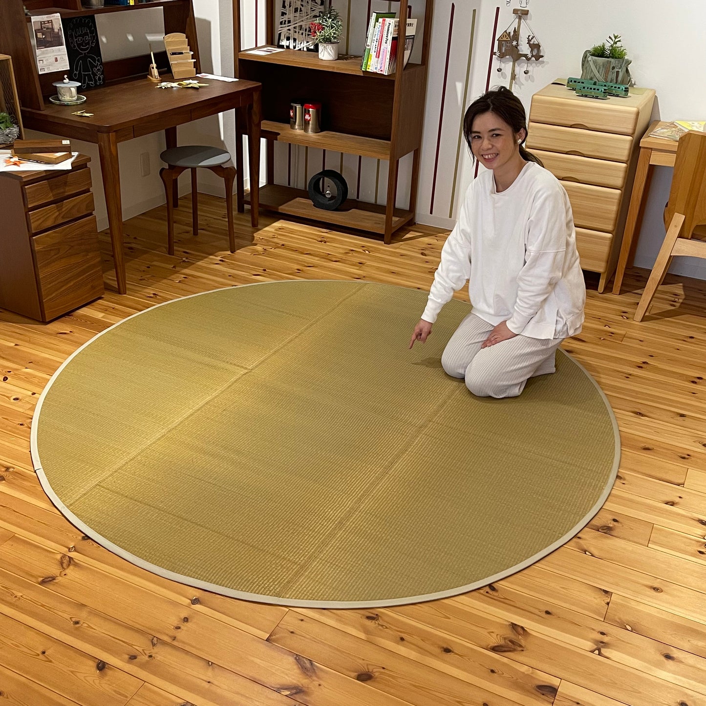 【Noguchi】 Round Tatami Rug Diameter 78.7inc(200cm) Japanese Traditional mat