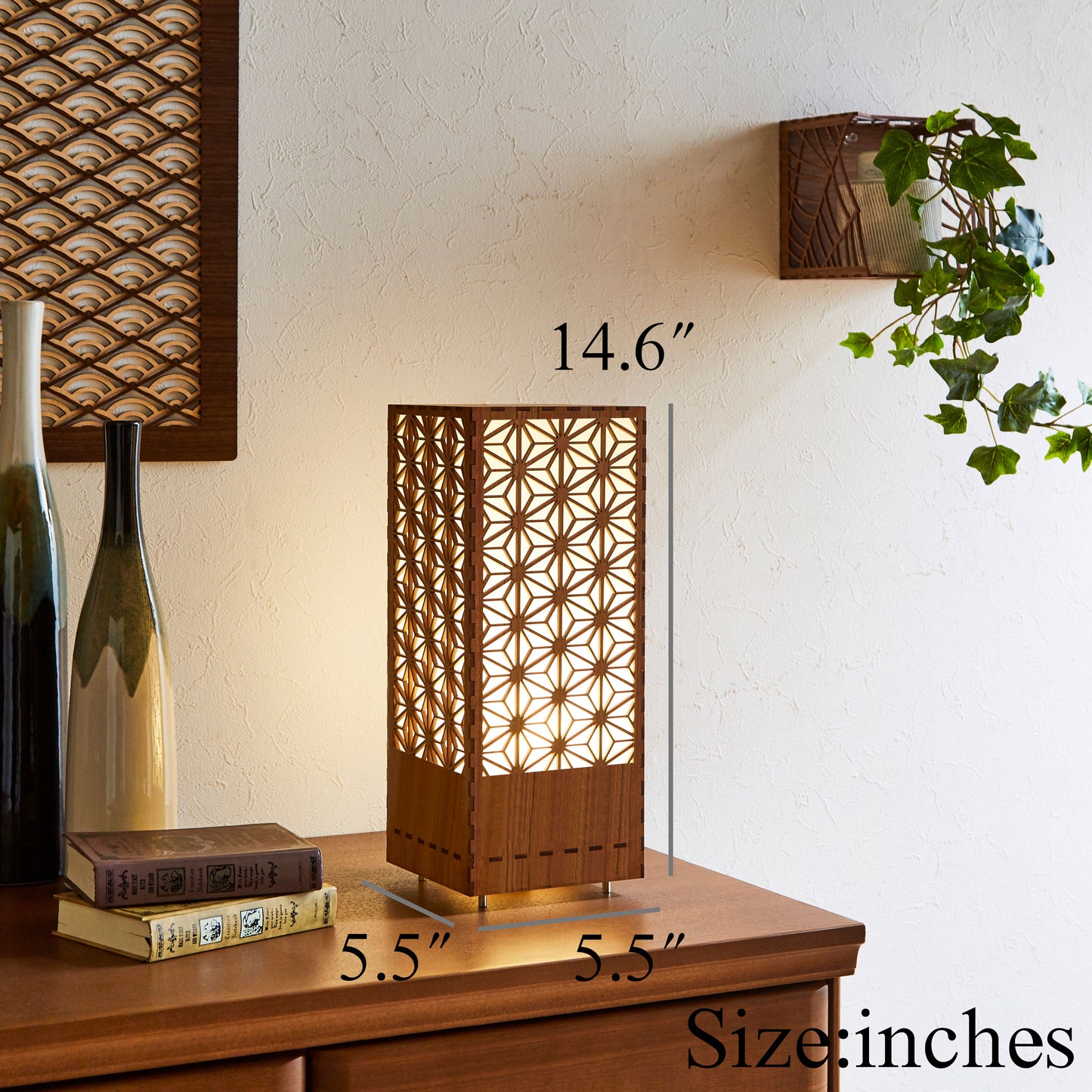 Japanese Room Lantern Mesmerizing decorative light with Japanese traditional pattern for bedroom, living room and Japanese-style room. (Asanoha)