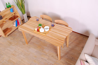 [W150 D80 H72cm] Japanese cedar clover shaped dining table