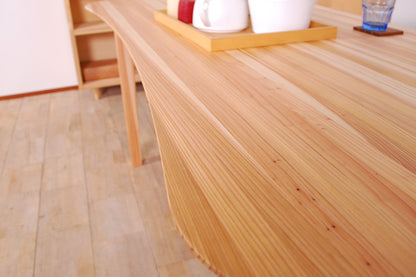 [W150 D80 H72cm] Japanese cedar clover shaped dining table