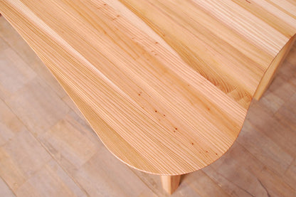 [W150 D80 H72cm] Japanese cedar clover shaped dining table