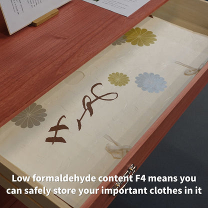 6-Drawer Japanese Chest in Natural Botanical Dyes – Solid Paulownia Wood
