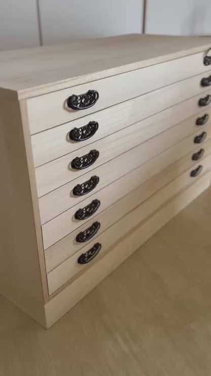 Solid Paulownia Kimono Chest – Handmade Japanese Tansu for Elegant Storage JIDAI