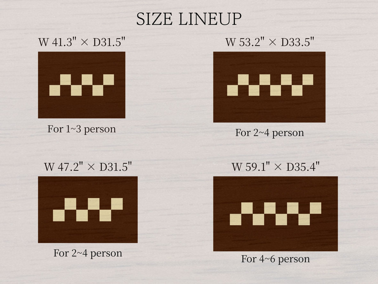 Japanese Ash Wood Grain Veneer Checkered Pattern Kotatsu - Rocca