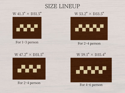 Japanese Ash Wood Grain Veneer Checkered Pattern Kotatsu - Rocca