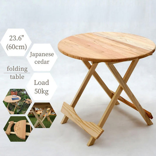 Japanese Hita Cedar Folding Table 60cm