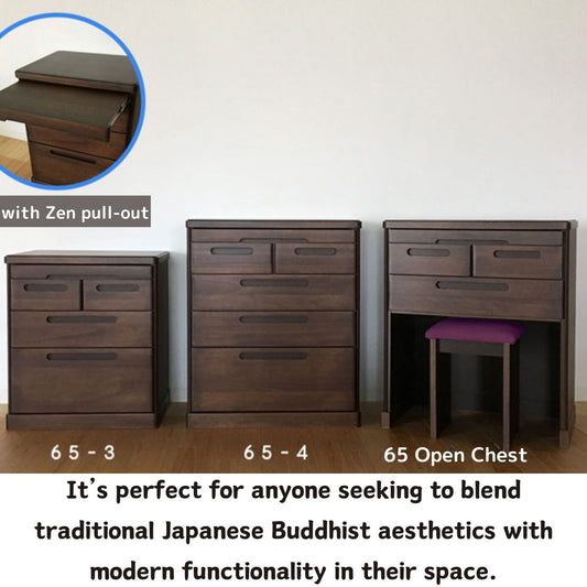 Japanese Buddhist Altar Suitable Chest with Zen Pull-out